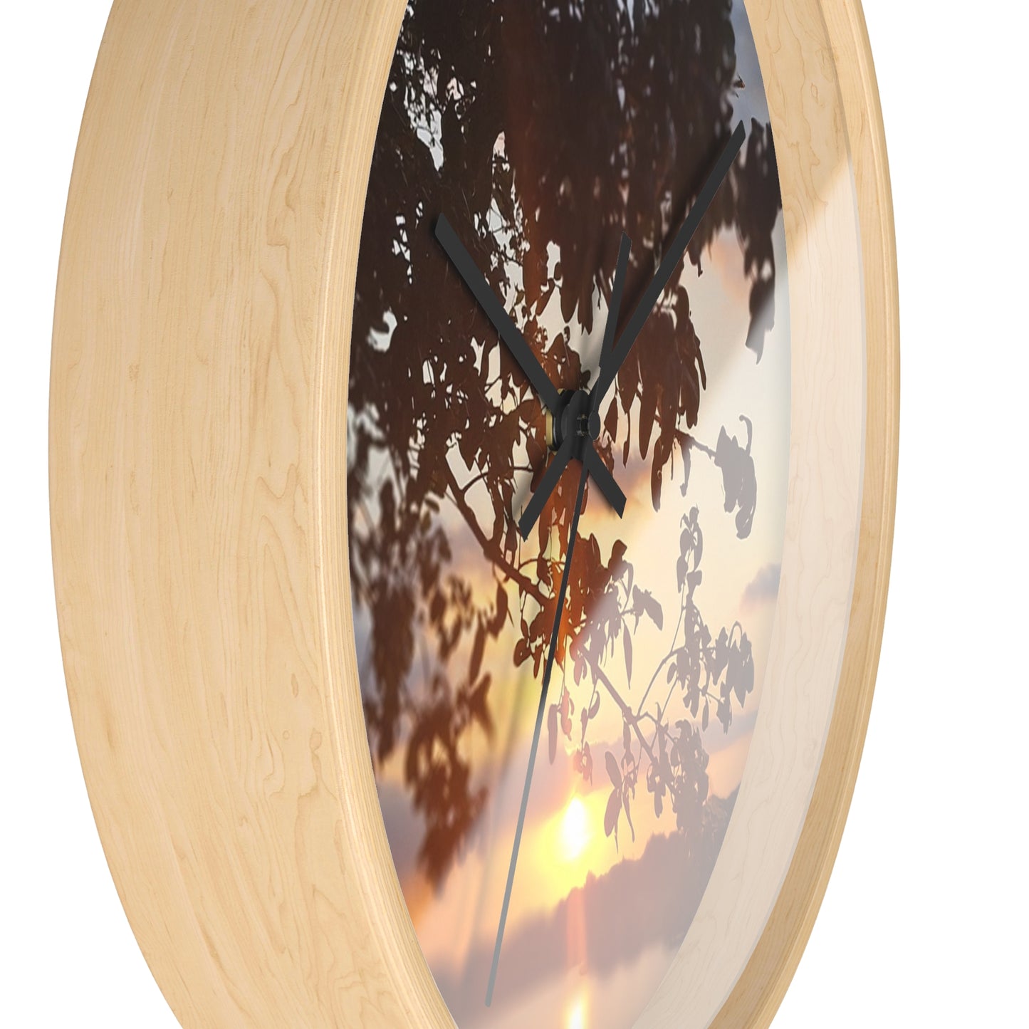 Leaves & Sunset/ Wall Clock