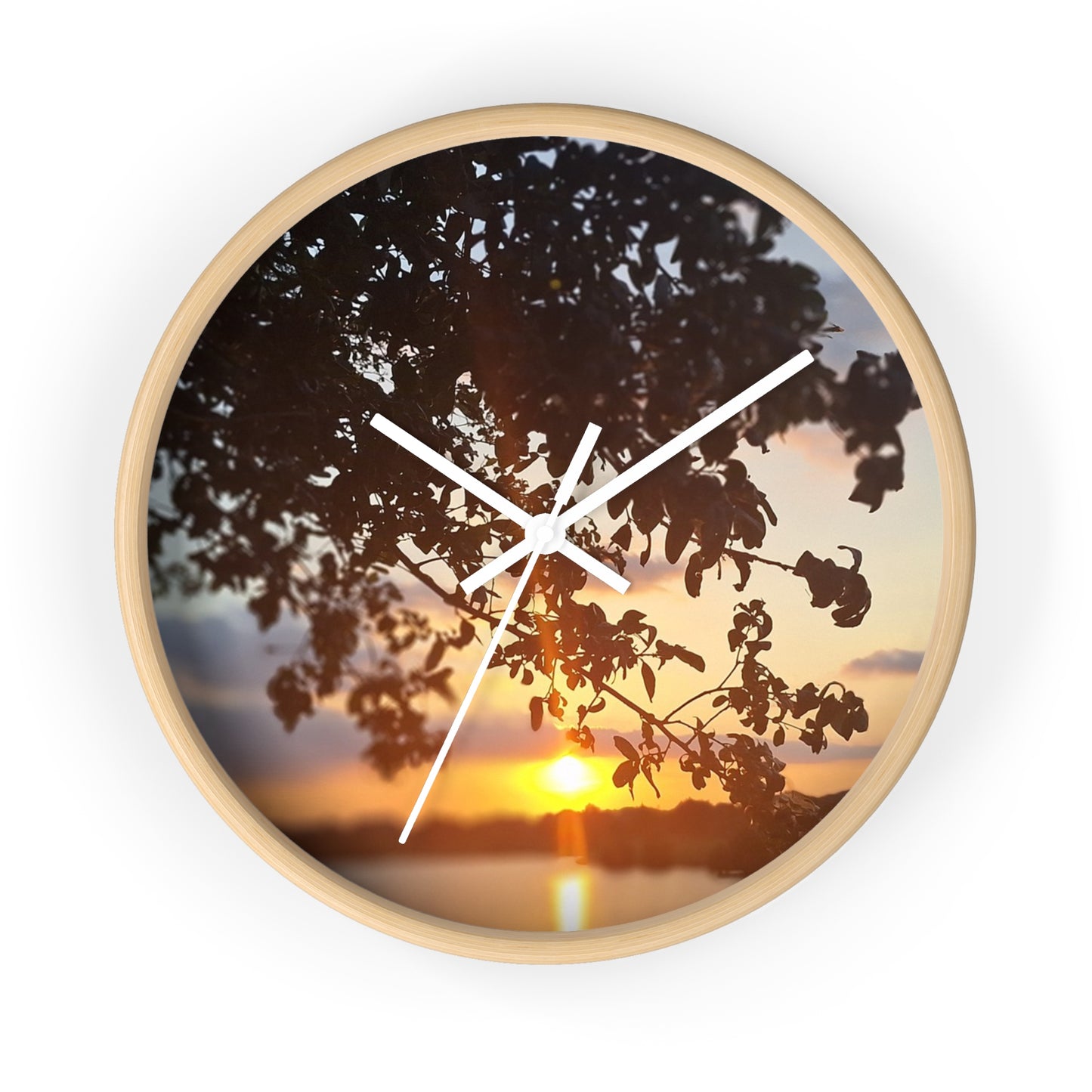 Leaves & Sunset/ Wall Clock