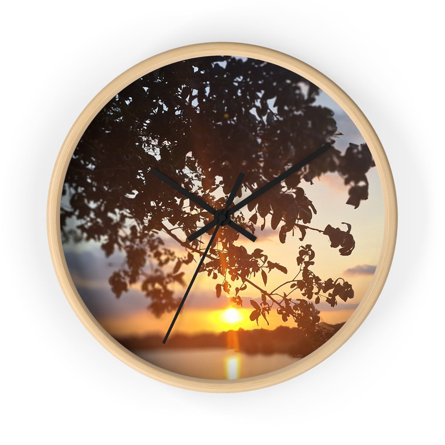 Leaves & Sunset/ Wall Clock